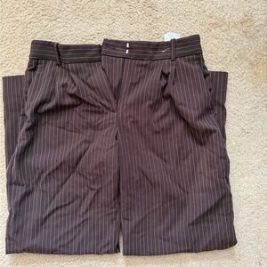 Brown Pinstripe Pants